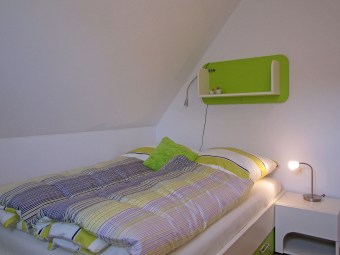 Ein Schlafzimmer im Dachgeschoss